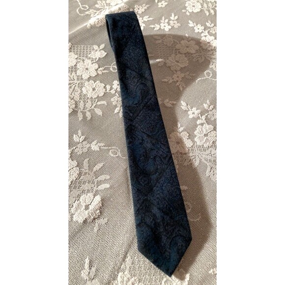 Vintage 60s Skinny Tie 1960s Blue Grey Griffin Mid Century Retro Wembley Tie - Picture 1 of 6